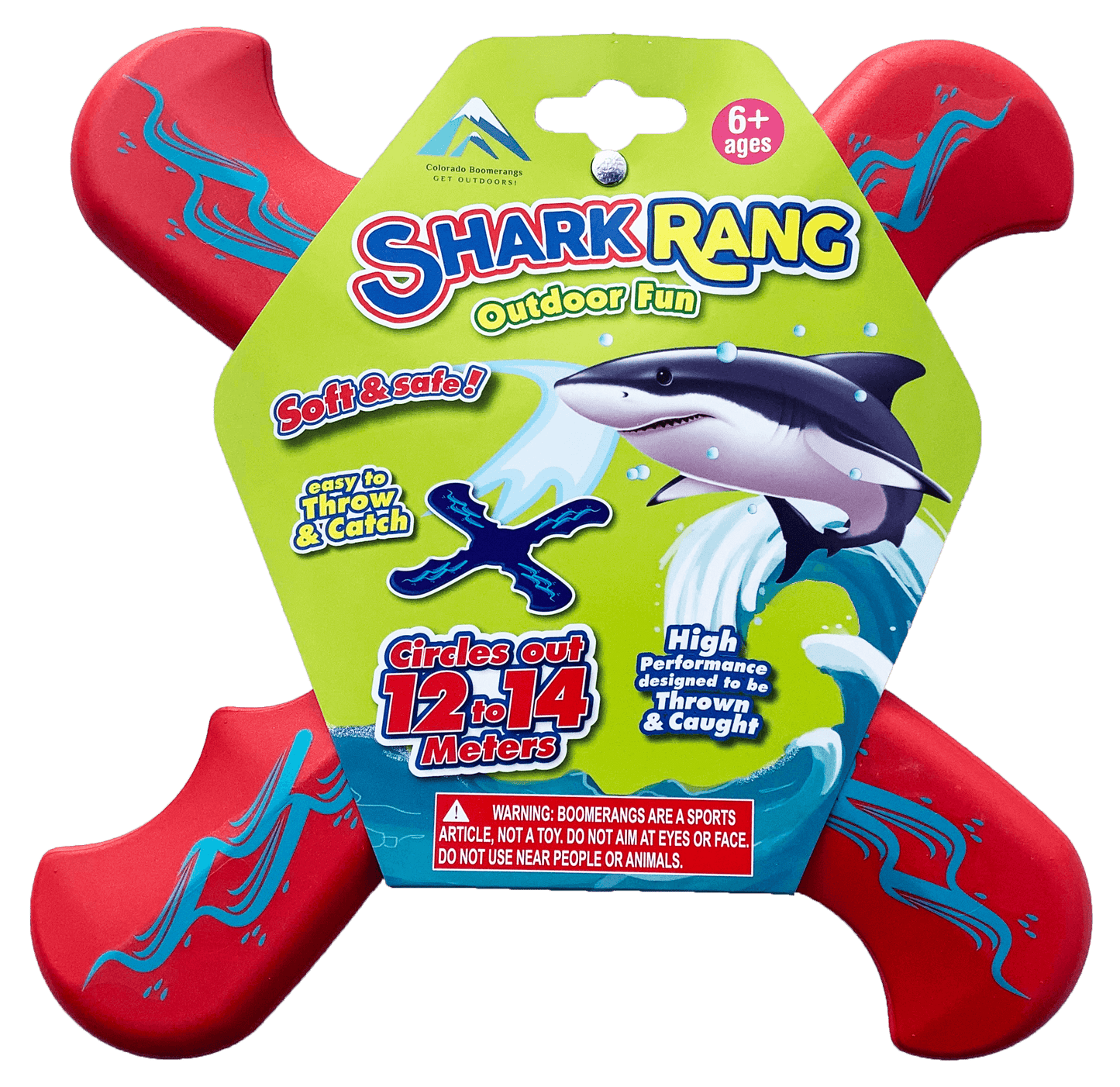 Shark Rang Boomerangs - Retail Boomerang Pack - Soft and Safe boomerangs for kids