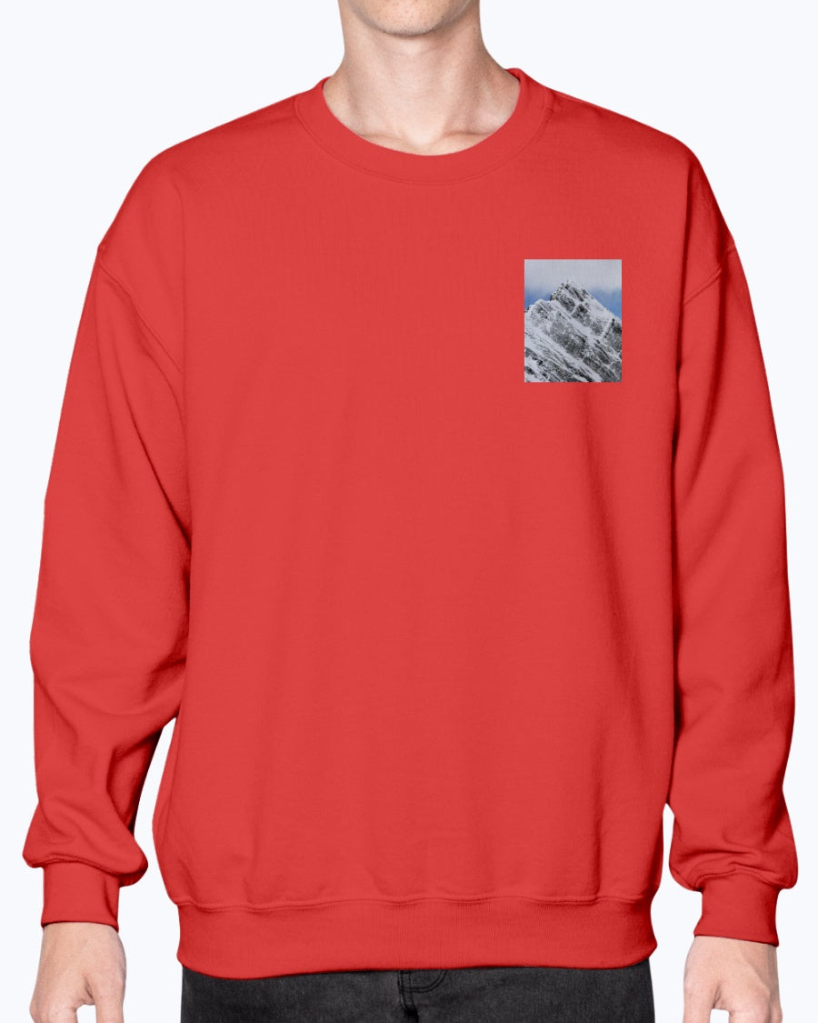 Snowy Mountain Peak, Cozy Unisex Ski Apparel, Moss Apparel, Unisex Crewneck Sweatshirt