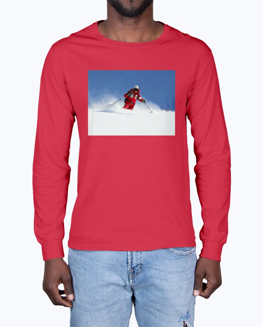 Skiing Bunny Hops, Winter Apparel, Moss Apparel, Unisex Long Sleeve T-Shirt