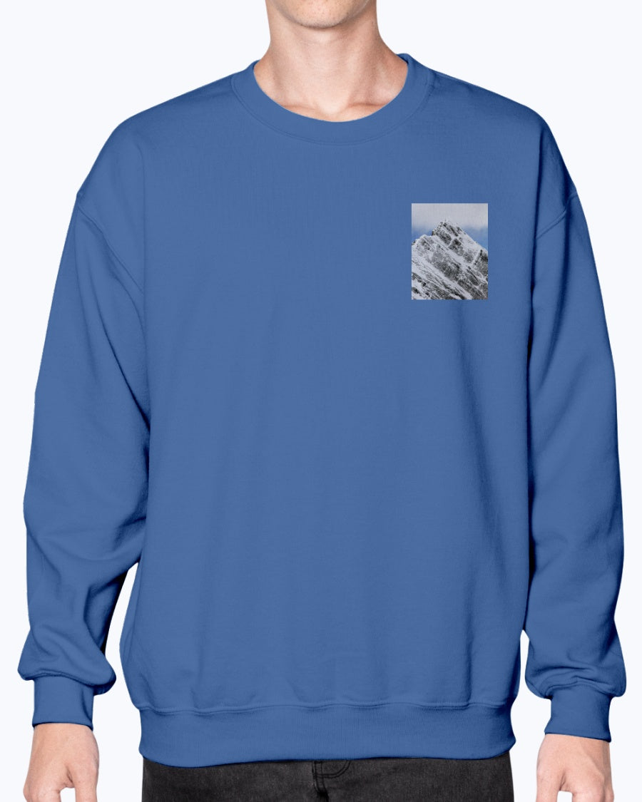 Snowy Mountain Peak, Cozy Unisex Ski Apparel, Moss Apparel, Unisex Crewneck Sweatshirt