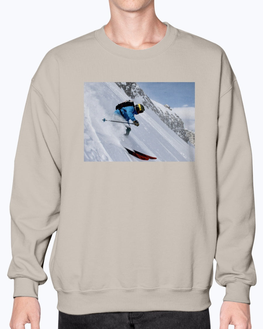 Glacial Plunge Cool Ski Apparel, Moss Apparel, Unisex Crewneck Sweatshirt