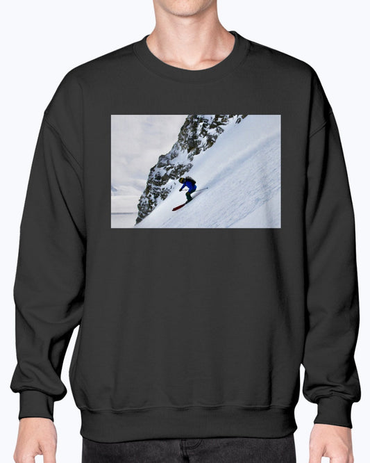 Glacier Skier, Cool Ski Apparel, Moss Apparel, Unisex Crewneck Sweatshirt