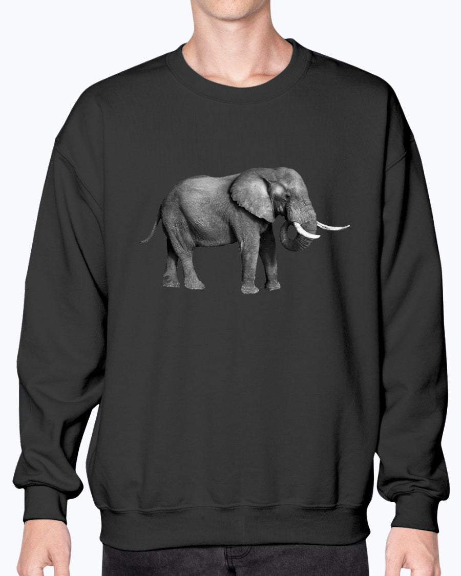 Grazing African Elephant, African Elephant, Elephant lovers, wildlife fans, Moss Apparel, Unisex Crewneck Sweatshirt