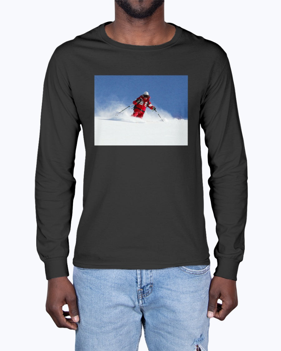Skiing Bunny Hops, Winter Apparel, Moss Apparel, Unisex Long Sleeve T-Shirt