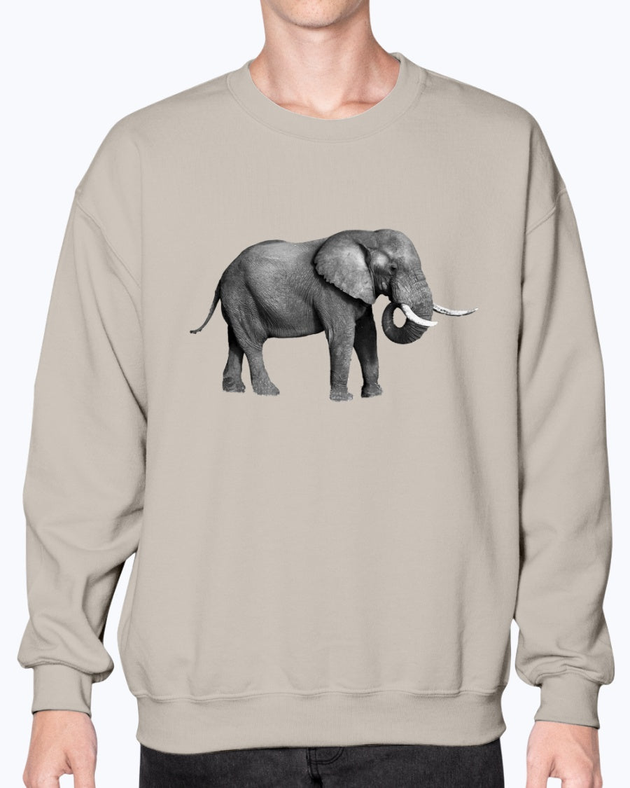 Grazing African Elephant, African Elephant, Elephant lovers, wildlife fans, Moss Apparel, Unisex Crewneck Sweatshirt
