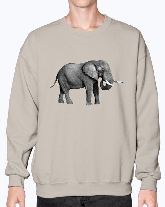Grazing African Elephant, African Elephant, Elephant lovers, wildlife fans, Moss Apparel, Unisex Crewneck Sweatshirt