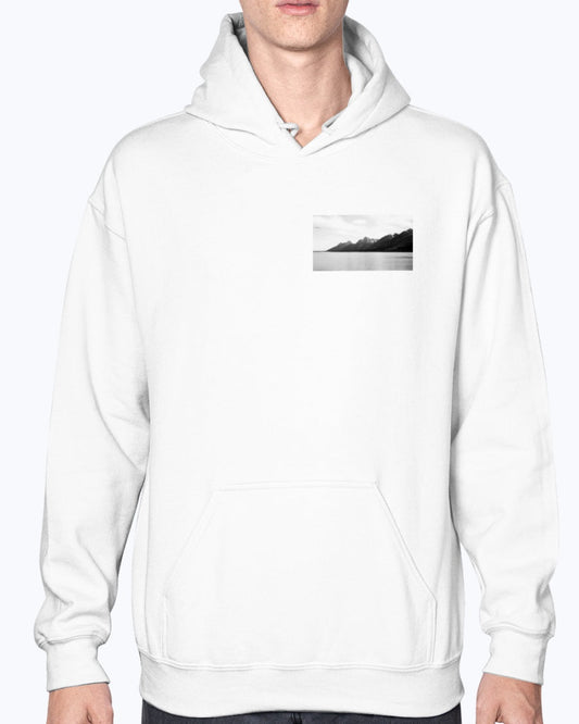 Grand Teton's Distant Mountains, Reflective Lake, Moss Apparel, Unisex Hoodie
