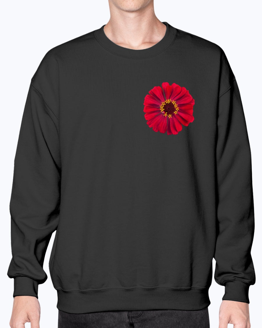 Gerbera Vibrant Red Floral Crewneck Sweatshirt, Cozy Unisex Fashion for Spring Time & Flower Lovers, Moss Apparel, Unisex Crewneck Sweatshirt
