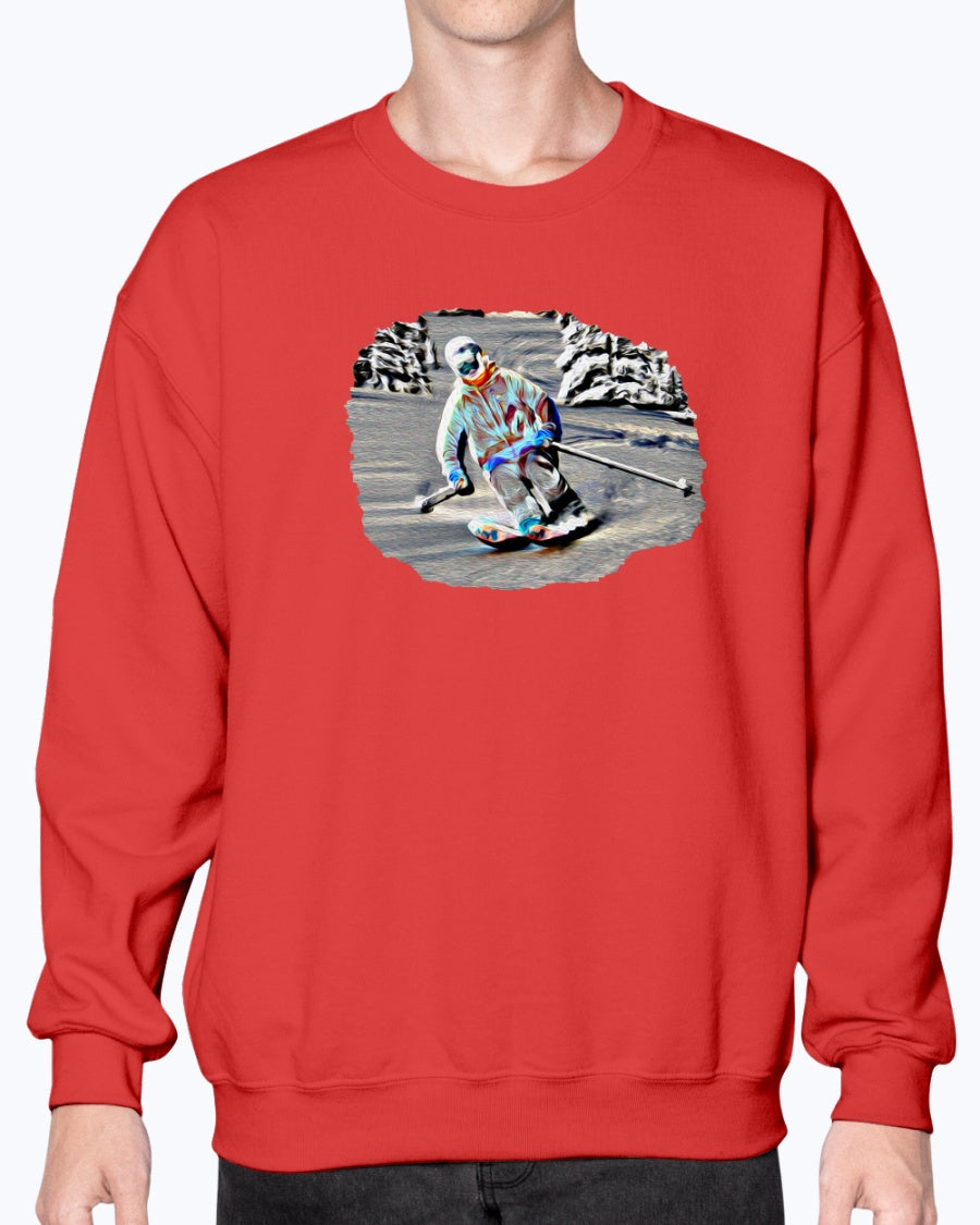 Forest Skier, Cozy Unisex Ski Apparel, Moss Apparel, Unisex Crewneck Sweatshirt