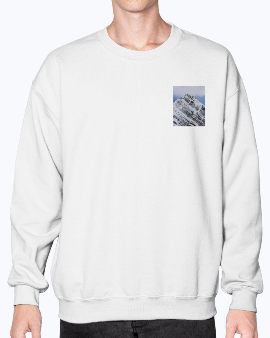 Snowy Mountain Peak, Cozy Unisex Ski Apparel, Moss Apparel, Unisex Crewneck Sweatshirt