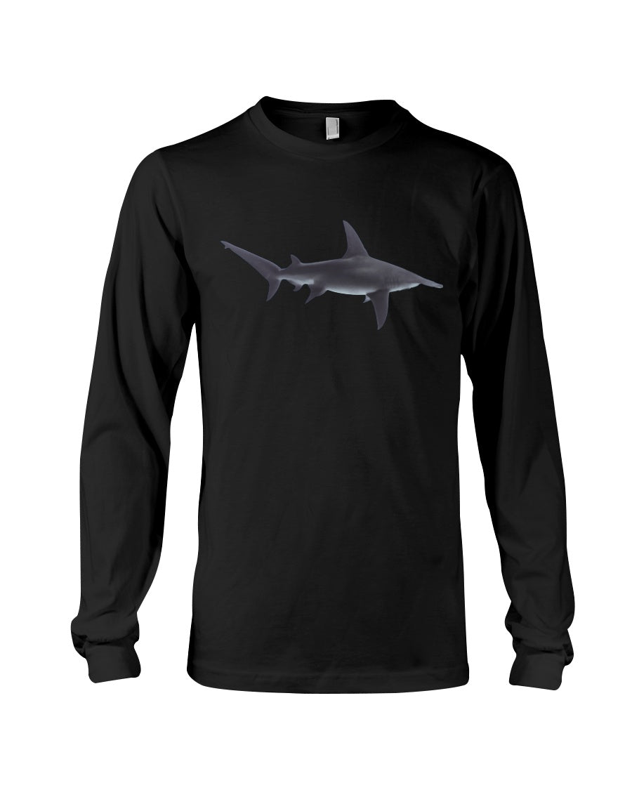 Hammerhead Shark Cruising, Moss Apparel, Shark Style, Airlume Cotton, Long Sleeve T-Shirt