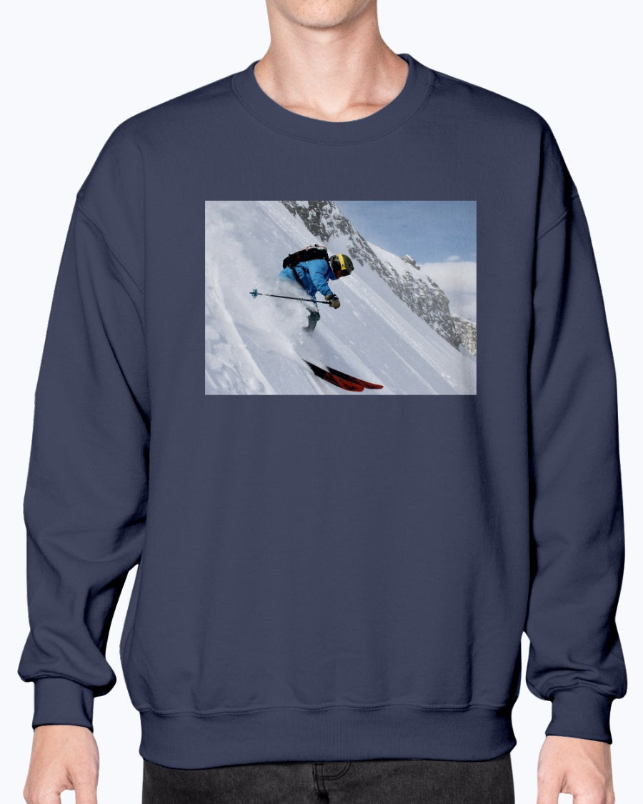 Glacial Plunge Cool Ski Apparel, Moss Apparel, Unisex Crewneck Sweatshirt