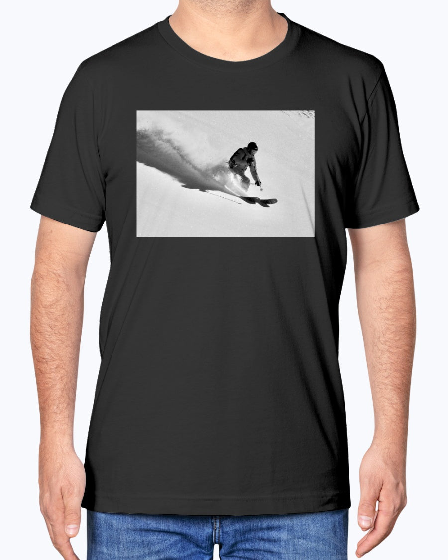 Powder Trail, French Alps Skier, Moss Apparel, Unisex T-Shirt