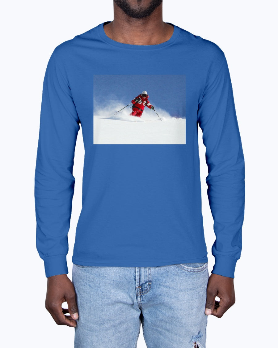 Skiing Bunny Hops, Winter Apparel, Moss Apparel, Unisex Long Sleeve T-Shirt