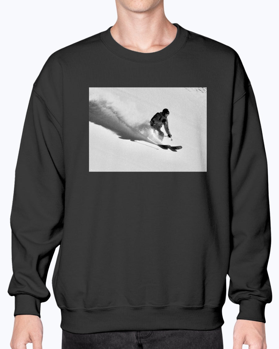Powder Trail, French Alps Skier, Moss Apparel, Unisex Crewneck Sweatshirt