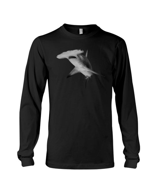 Hammerhead Shark, Great Hammerhead in Bimini Bahamas photograph, Moss Apparel, Unisex Long Sleeve T-Shirt