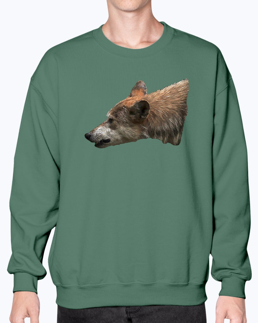 Wolf's Growl, Wolf Conservation, Moss Apparel, Crewneck Sweatshirt