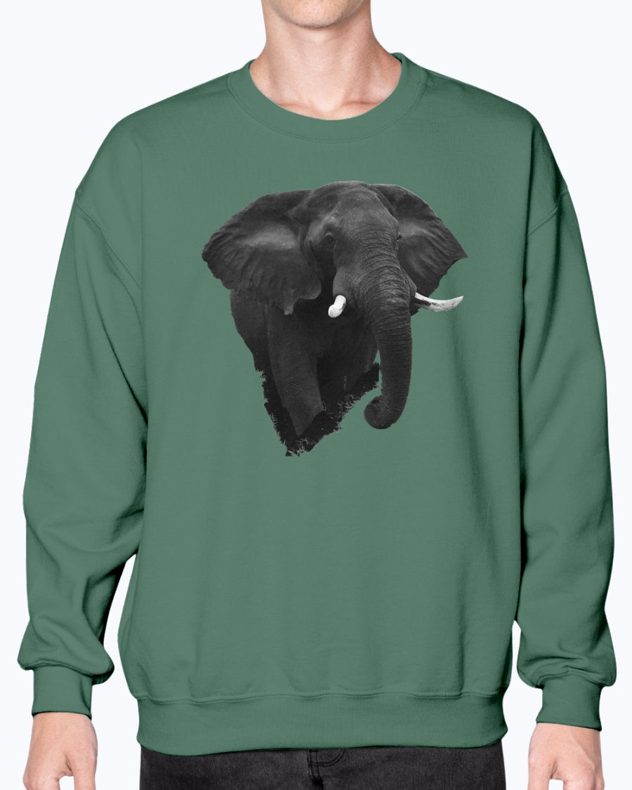 Elephant's Stand, Elephant, safari fans, africa, Moss Apparel, Unisex Crewneck Sweatshirt