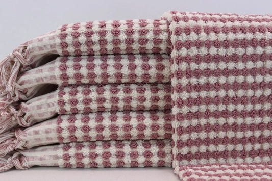 Hand Towel - Soft & Absorbent - Bubble Salmon Terry