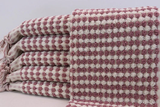 Hand Towel - Soft & Absorbent - Bubble Salmon Terry