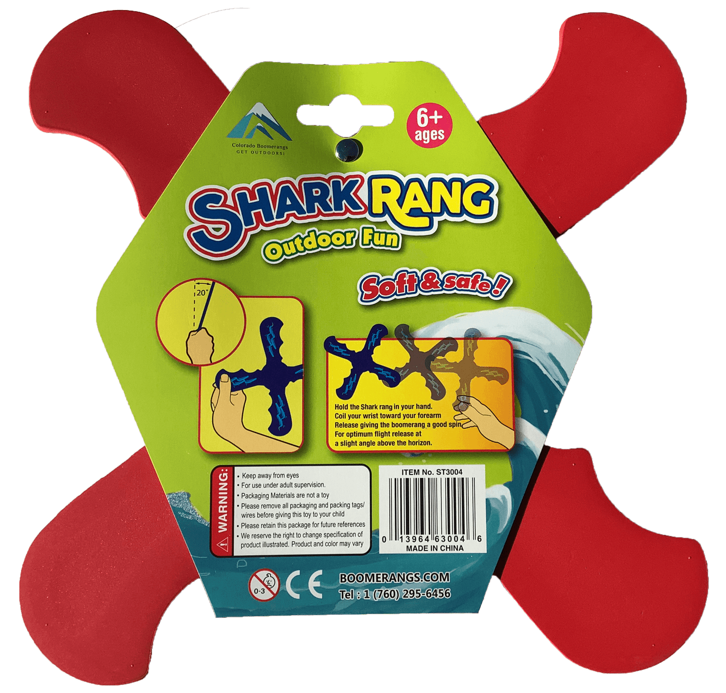 Shark Rang Boomerangs - Retail Boomerang Pack - Soft and Safe boomerangs for kids
