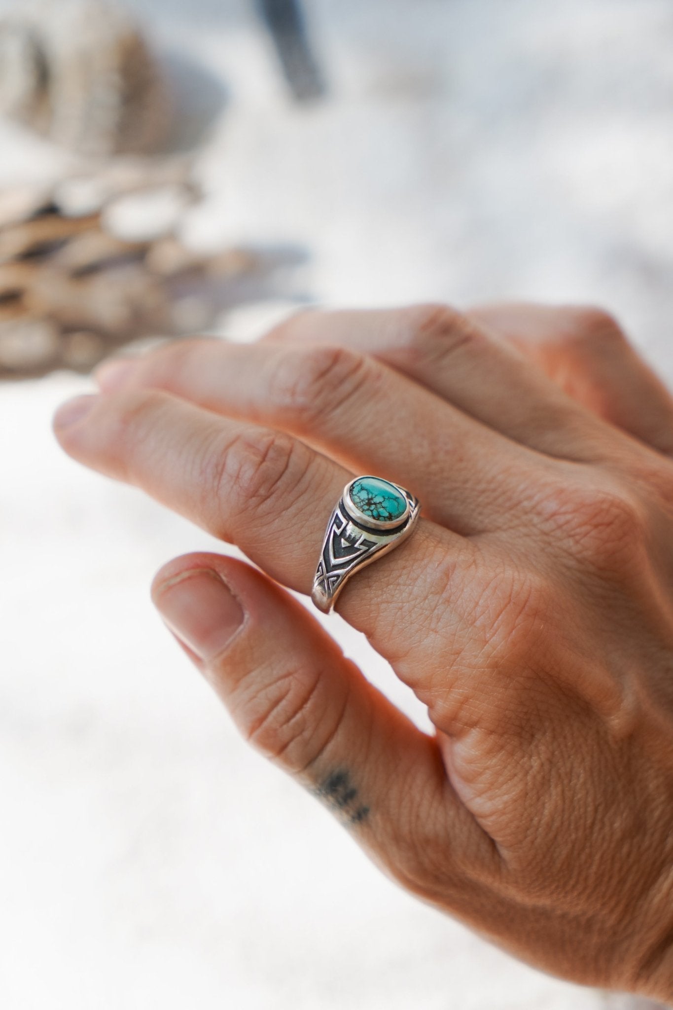 Signet Ring in Hubei Turquoise