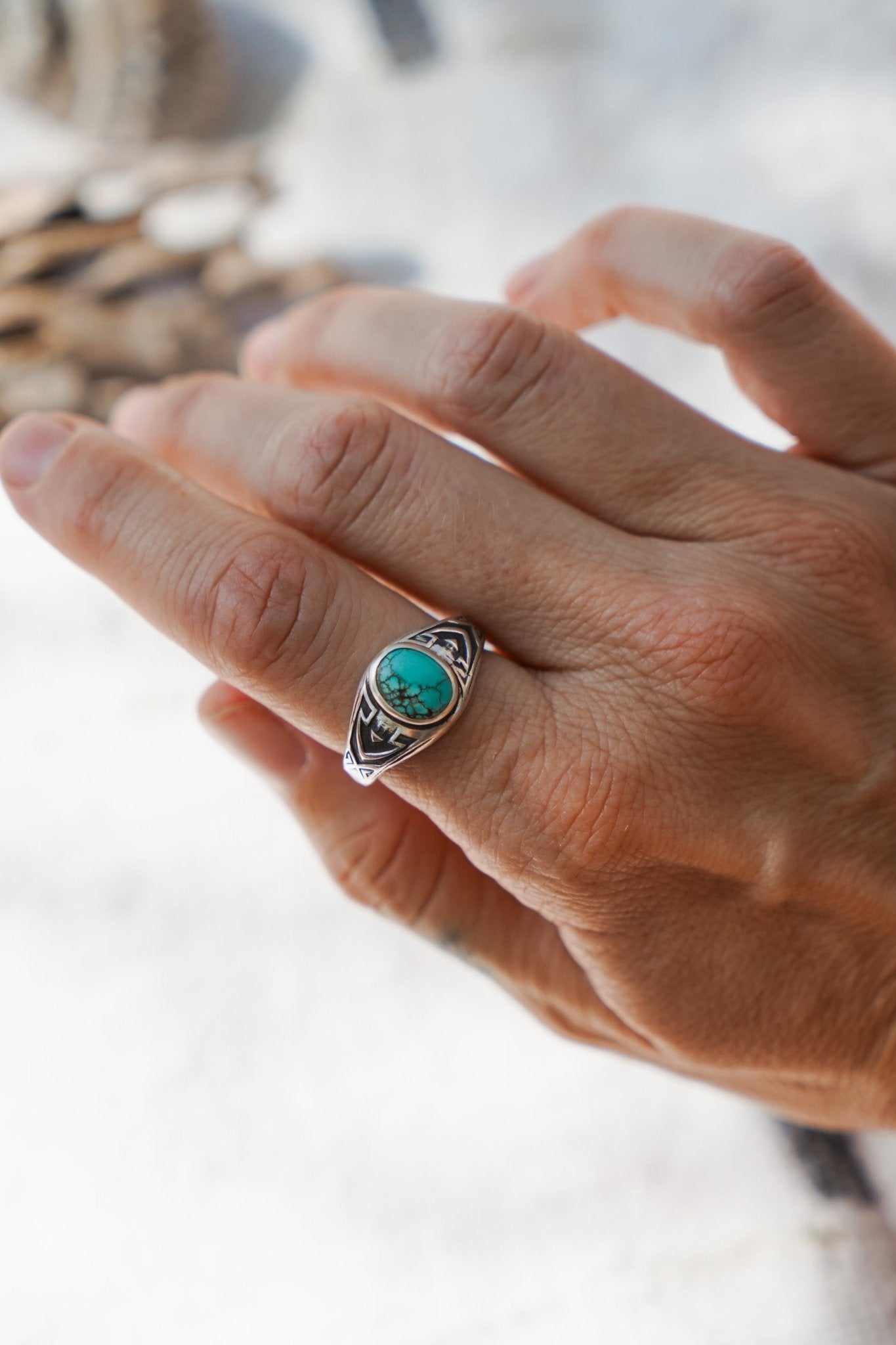 Signet Ring in Hubei Turquoise