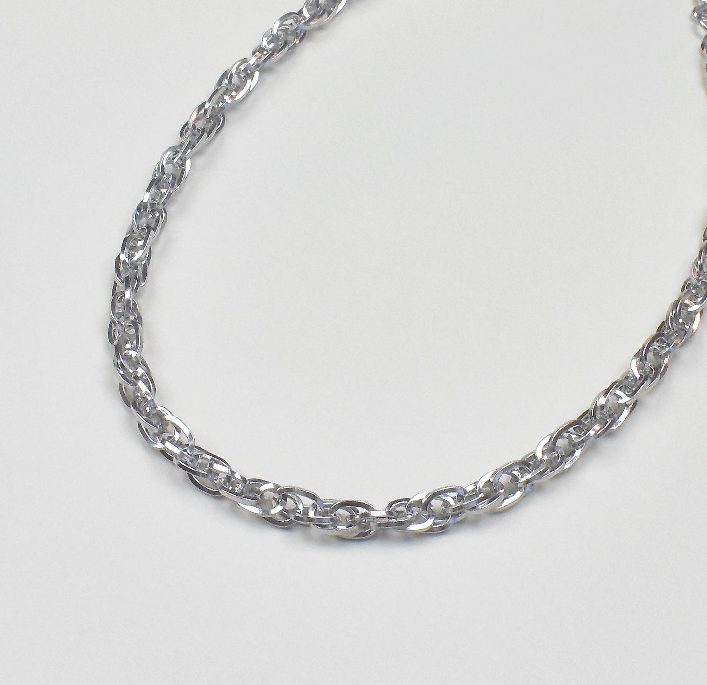 GEMMA SILVER ROPE CHAIN NECKLACE