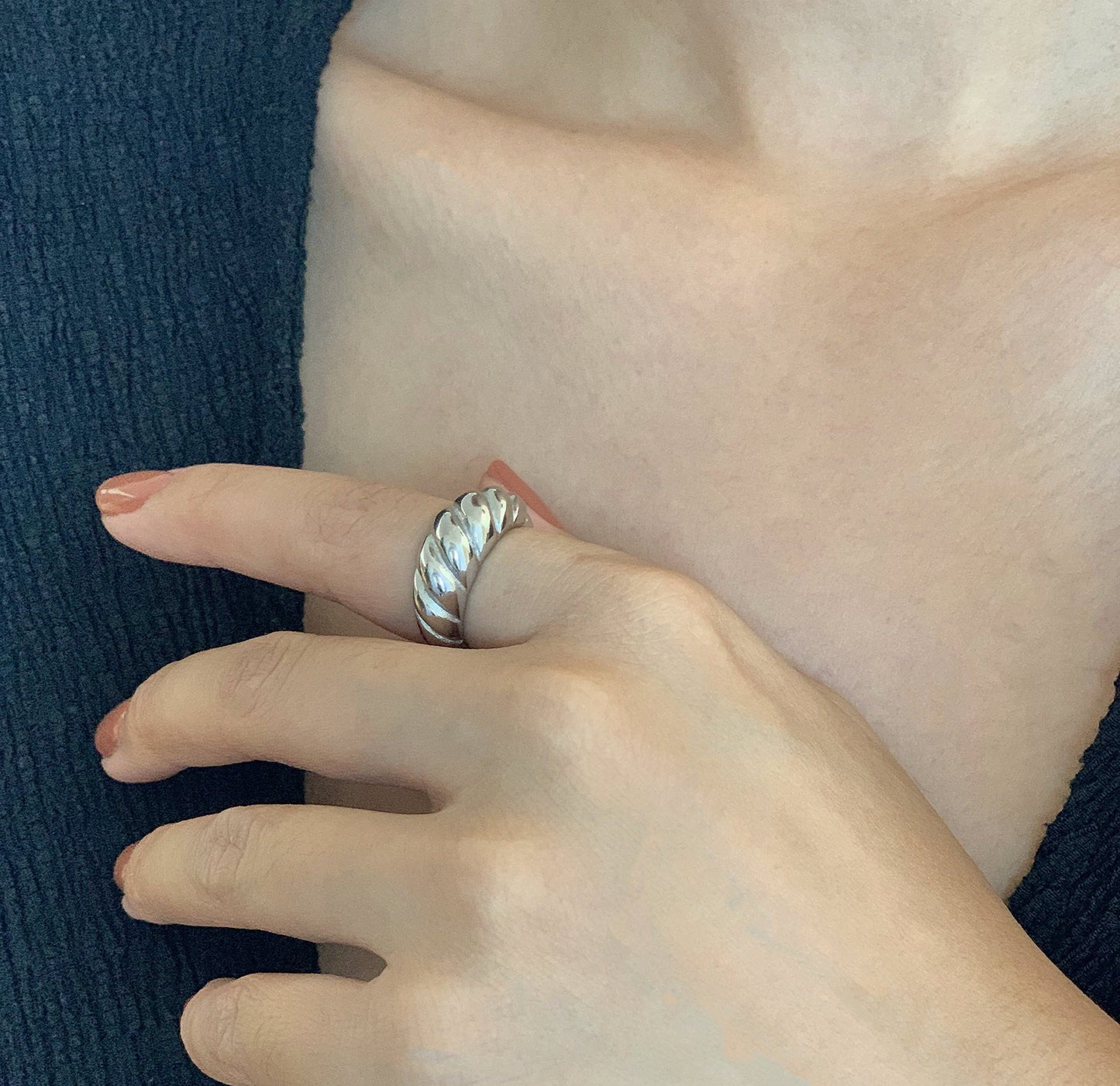 MARGAUX SILVER CROISSANT RING