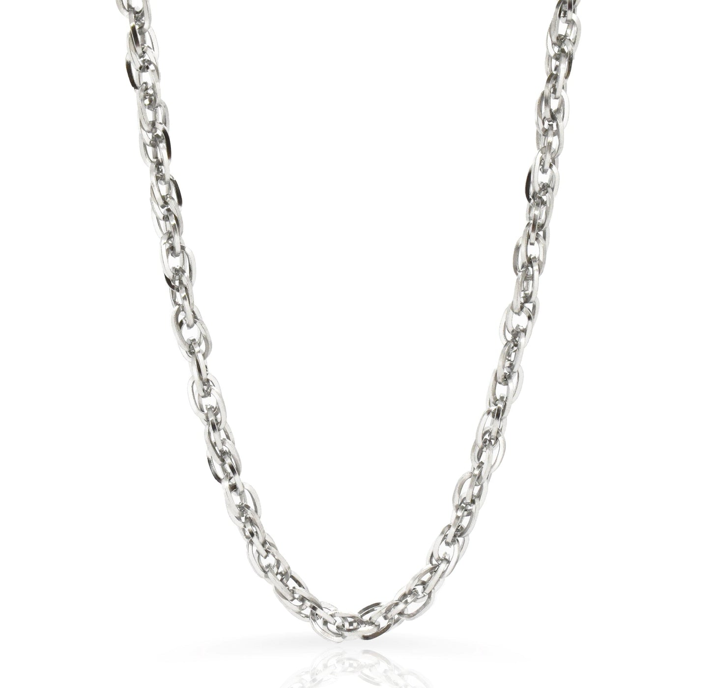 GEMMA SILVER ROPE CHAIN NECKLACE
