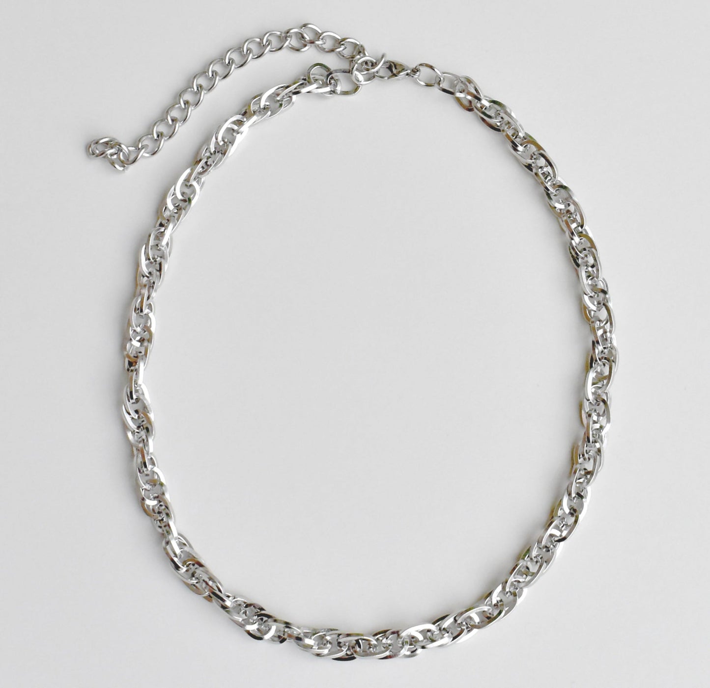 GEMMA SILVER ROPE CHAIN NECKLACE