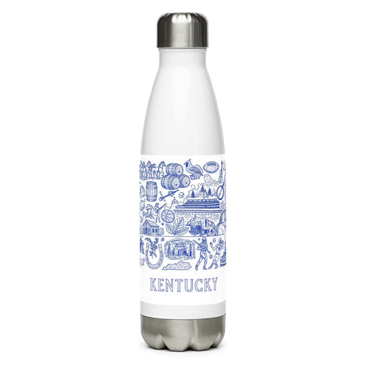 Kentucky Blue Ink Stainless Steel Water Bottle