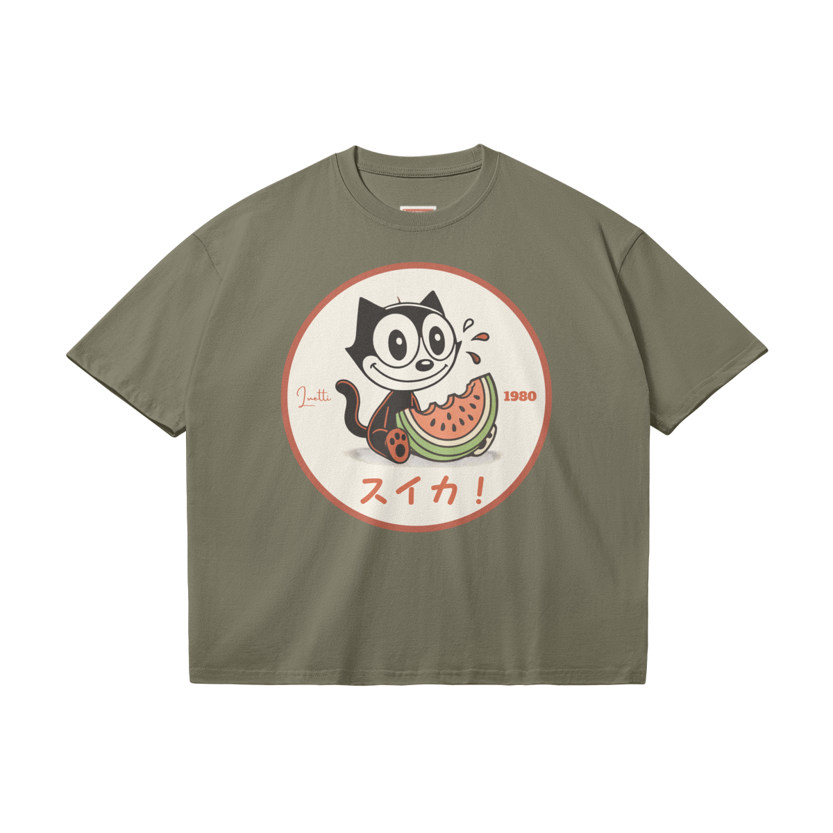 "Watermelon!" Japanese Script Loose T-shirt
