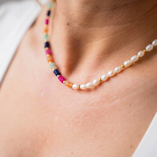 SUNDAY - 18K Gold Plated Freshwater Pearl Necklace Mack & Rex