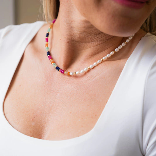 SUNDAY - 18K Gold Plated Freshwater Pearl Necklace Mack & Rex