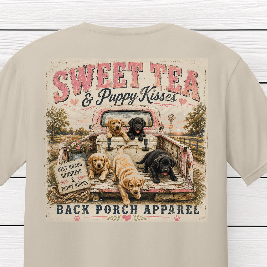 Sweet Tea & Puppy Kisses Labrador Retriever T-Shirt