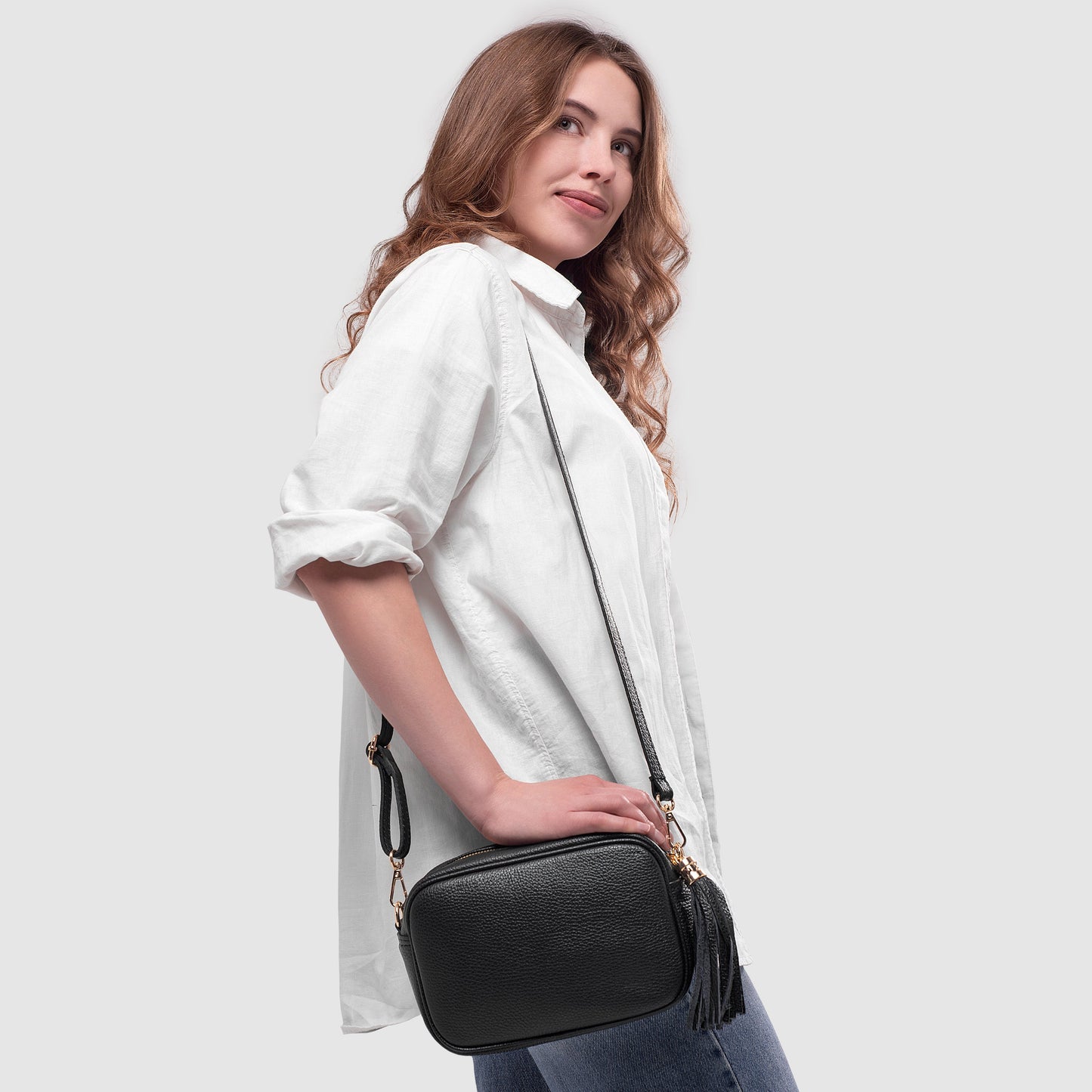 Italian Genuine Calf Leather Crossbody Bag 231302