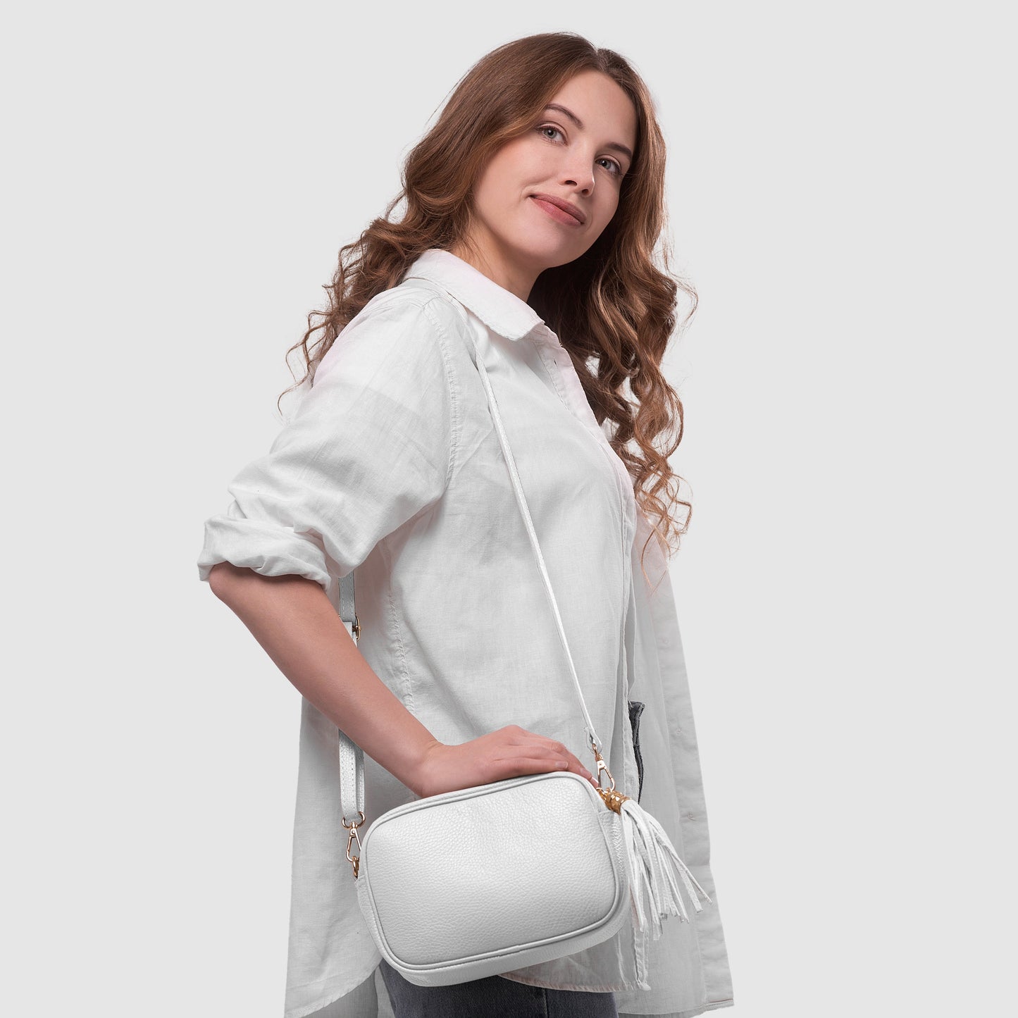 Italian Genuine Calf Leather Crossbody Bag 231302