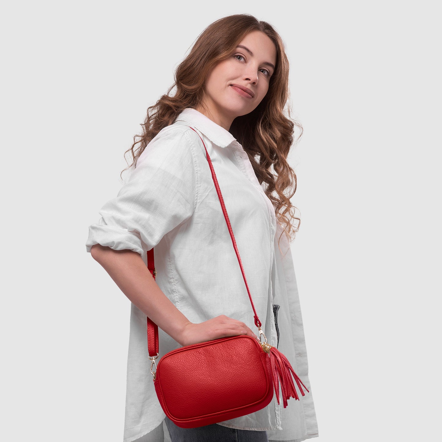 Italian Genuine Calf Leather Crossbody Bag 231302