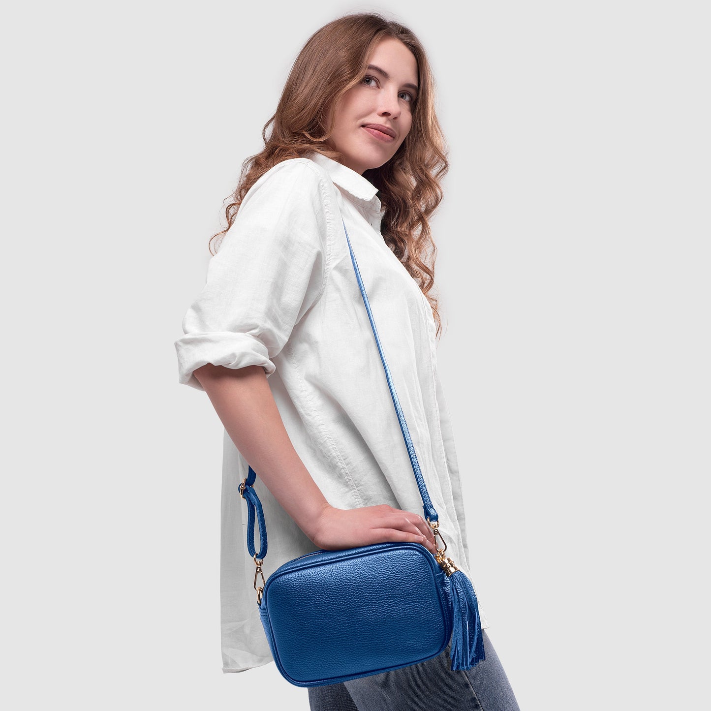 Italian Genuine Calf Leather Crossbody Bag 231302