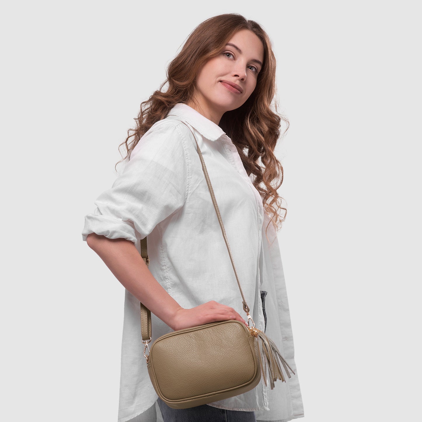 Italian Genuine Calf Leather Crossbody Bag 231302