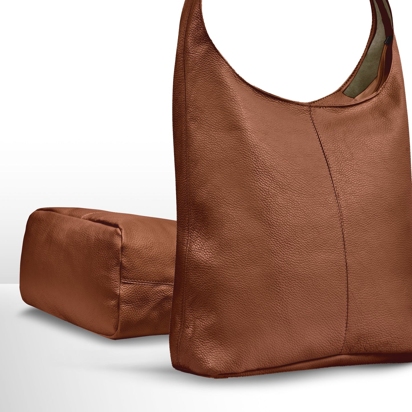 Italian Genuine Calf Leather Hobo Bag 011943