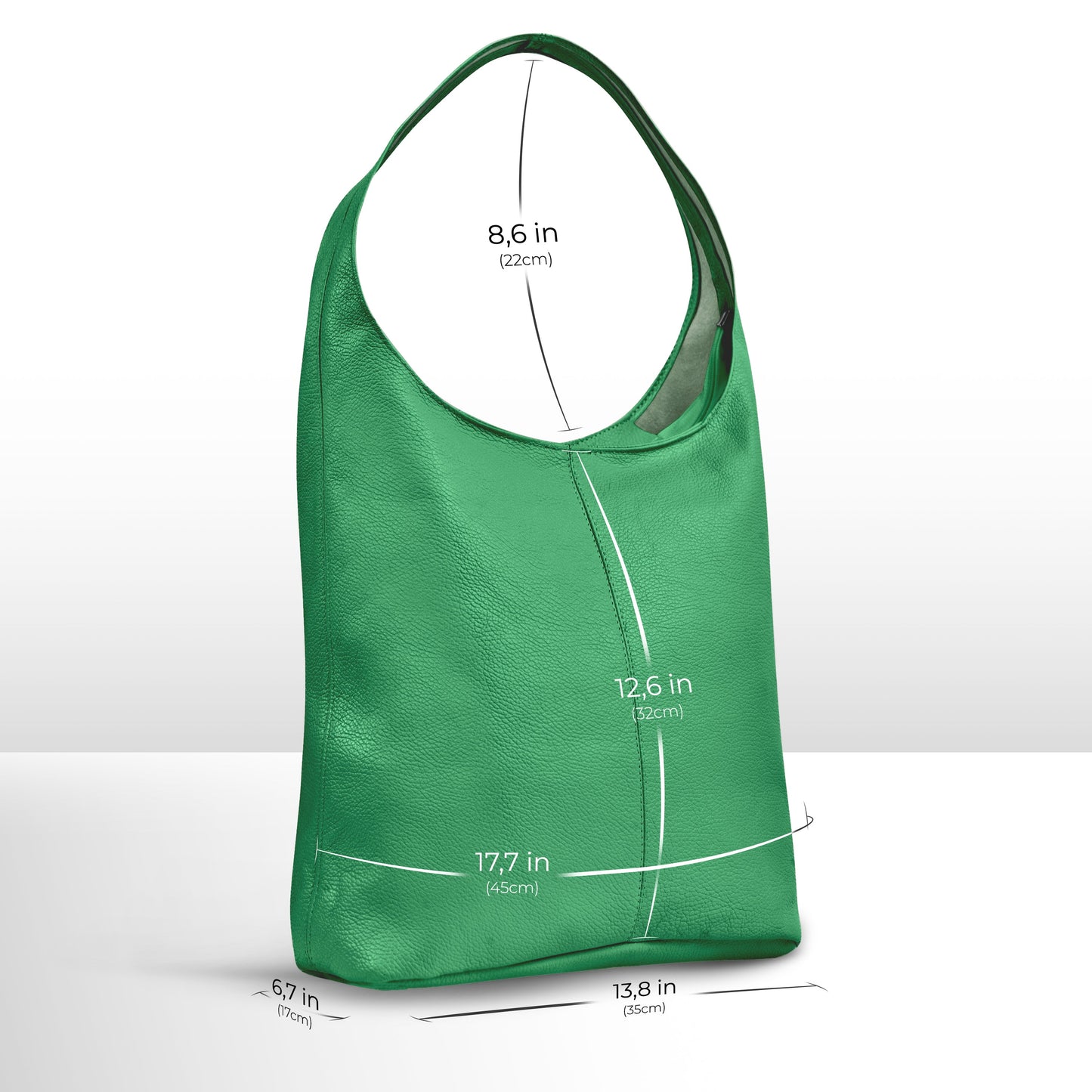 Italian Genuine Calf Leather Hobo Bag 011943