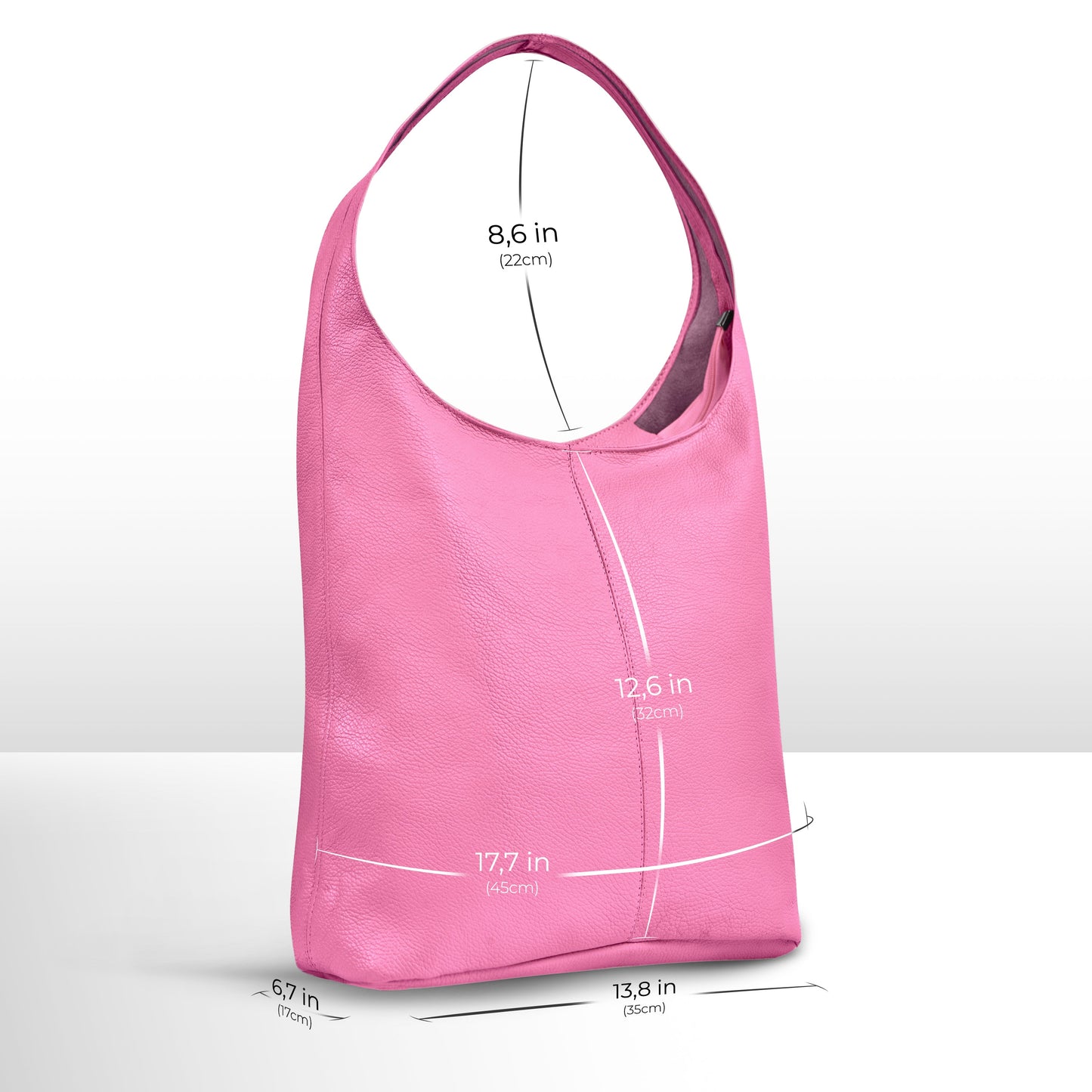Italian Genuine Calf Leather Hobo Bag 011943