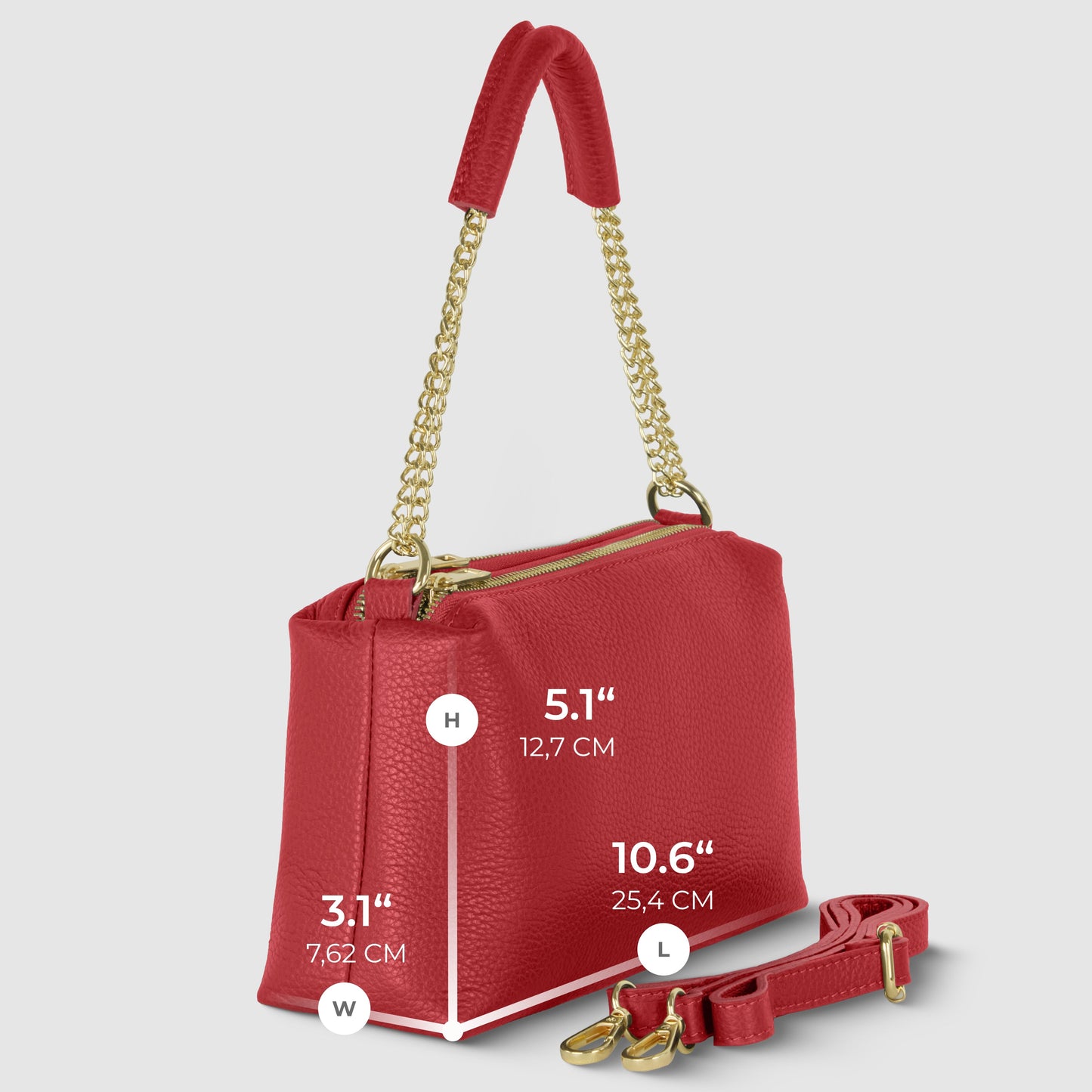 Italian Genuine Calf Leather Crossbody Bag 171522