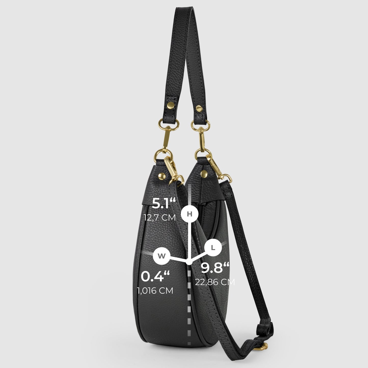 Italian Genuine Calf Leather Shoulder Bag 222024