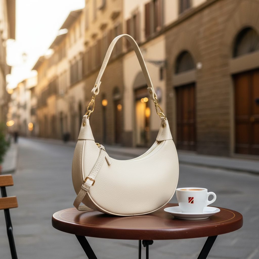 Italian Genuine Calf Leather Shoulder Bag 222024