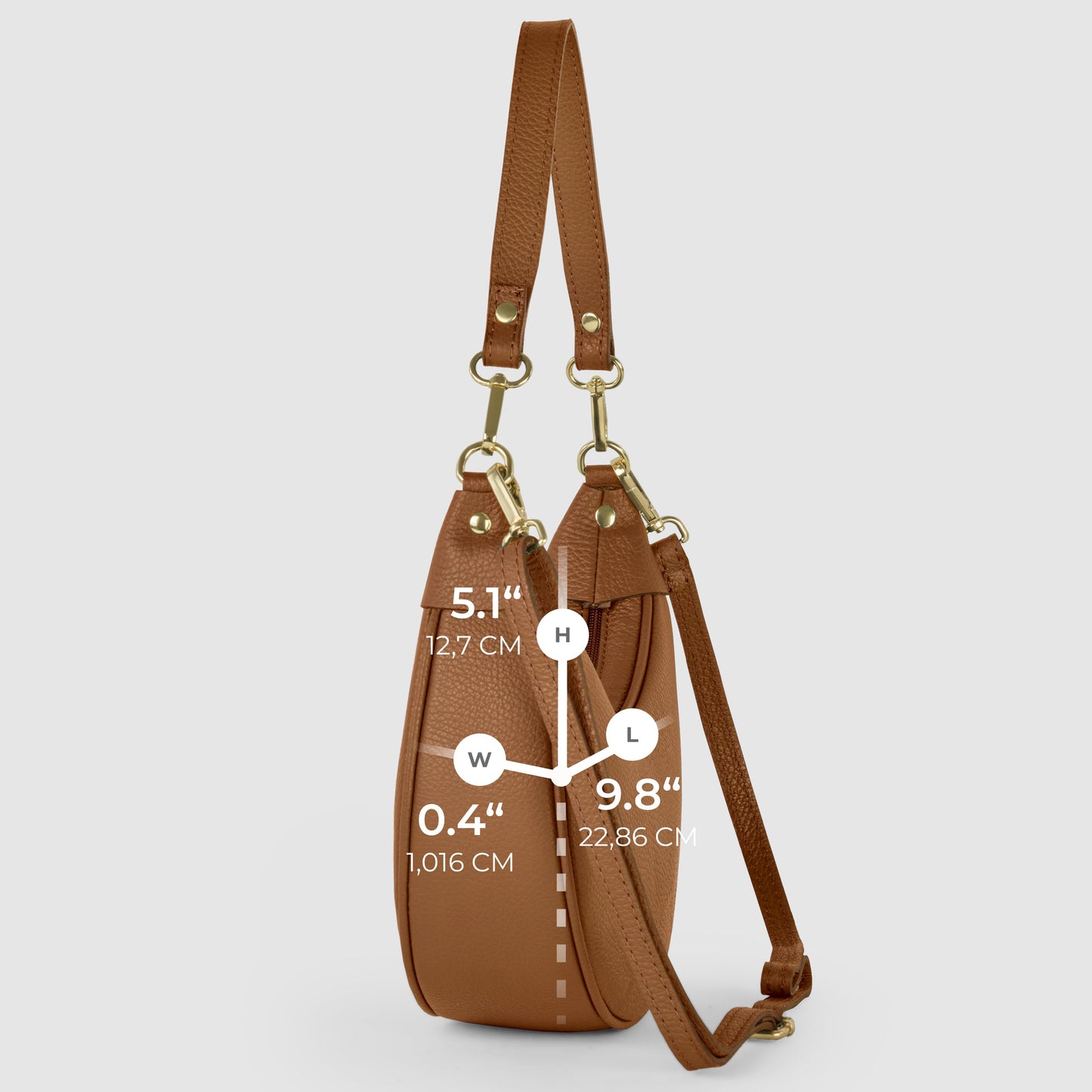 Italian Genuine Calf Leather Shoulder Bag 222024