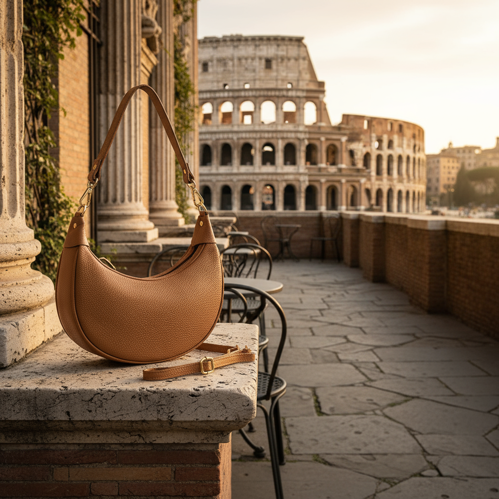 Italian Genuine Calf Leather Shoulder Bag 222024