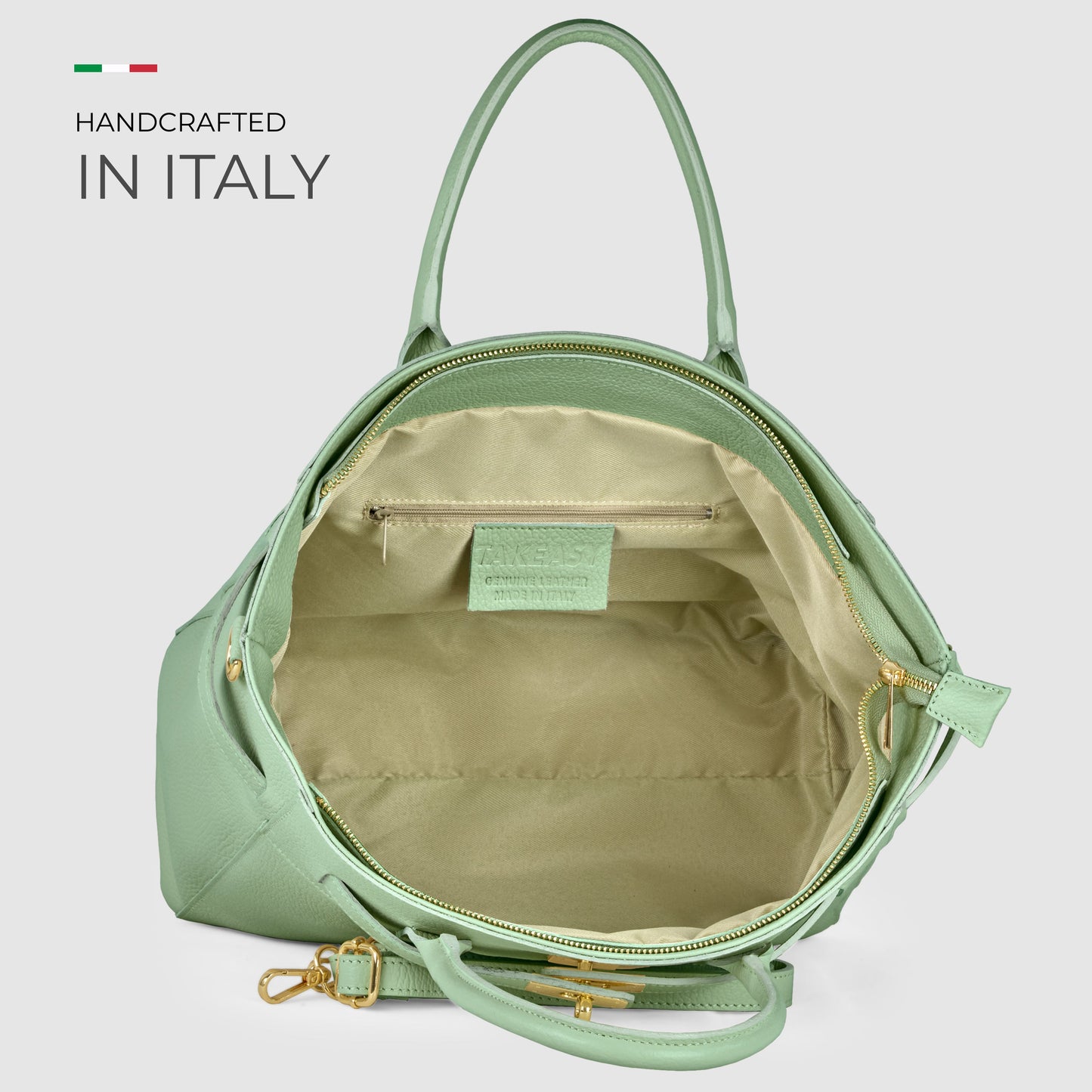 Italian Genuine Calf Leather Top-Handle Bag 233233